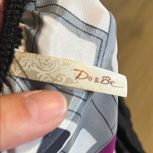 Geometric Patterned Dress with Black and Purple Accents - Picture 2 of 2